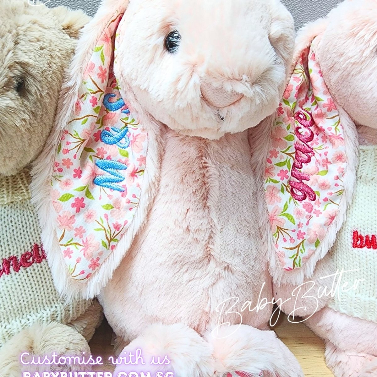 Blossom Blush Bunny 'Cherry' (Medium, 31cm) - Personalised Jellycat Bunny